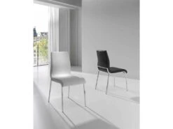 Chaise Rembourrée Structure Acier Inoxydable. -Meubles Soldes Boutique chaise 21178059