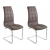 Lot De 2 Chaises De Salle à Manger Rembourrées En PU Cappuccino -Meubles Soldes Boutique chaise 21686487