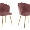 Ensemble De 2 Chaises De Salle à Manger Rembourrées En Velours Rose 1 Ensemble De 2 Chaises De Salle à Manger Rembourrées En Velours Rose -Meubles Soldes Boutique chaise 21690913