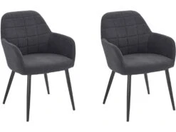 Mara Arm Chair 2pk Anthracite -Meubles Soldes Boutique chaise 21697177