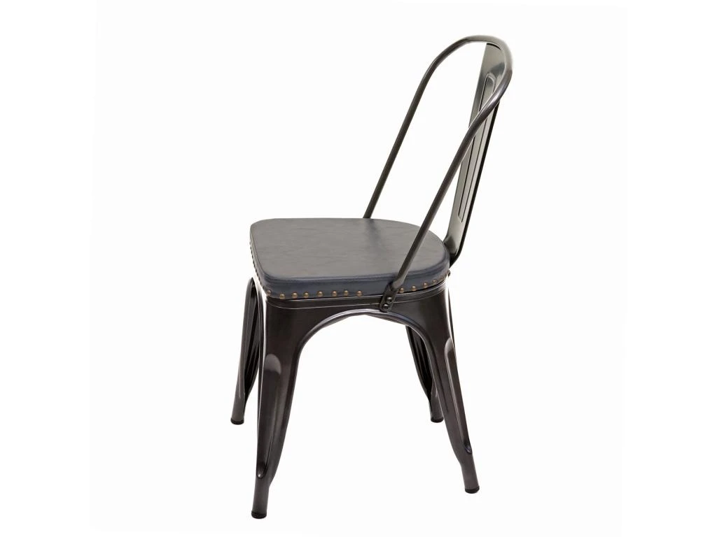 4x Chaises De Salle à Manger Cuisine Design Industriel En Métal Noir Assise Synthétique Gris 04_0000597 5 4x Chaises De Salle à Manger Cuisine Design Industriel En Métal Noir Assise Synthétique Gris 04_0000597 – Image 3