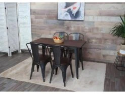 4x Chaises De Salle à Manger Cuisine Design Industriel En Métal Noir Assise Synthétique Gris 04_0000597 11 4x Chaises De Salle à Manger Cuisine Design Industriel En Métal Noir Assise Synthétique Gris 04_0000597 -Meubles Soldes Boutique chaise 21741021