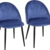 Lot De 2 Chaises Velours Art Déco BETTYSTOWN Bleues