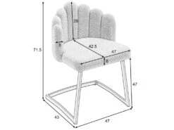 Lot De 2 Chaises Godole - Structure En L - Dossier En Forme De Pétale - Cachemire - Beige & Noir 14 Lot De 2 Chaises Godole - Structure En L - Dossier En Forme De Pétale - Cachemire - Beige & Noir -Meubles Soldes Boutique chaise 22125341