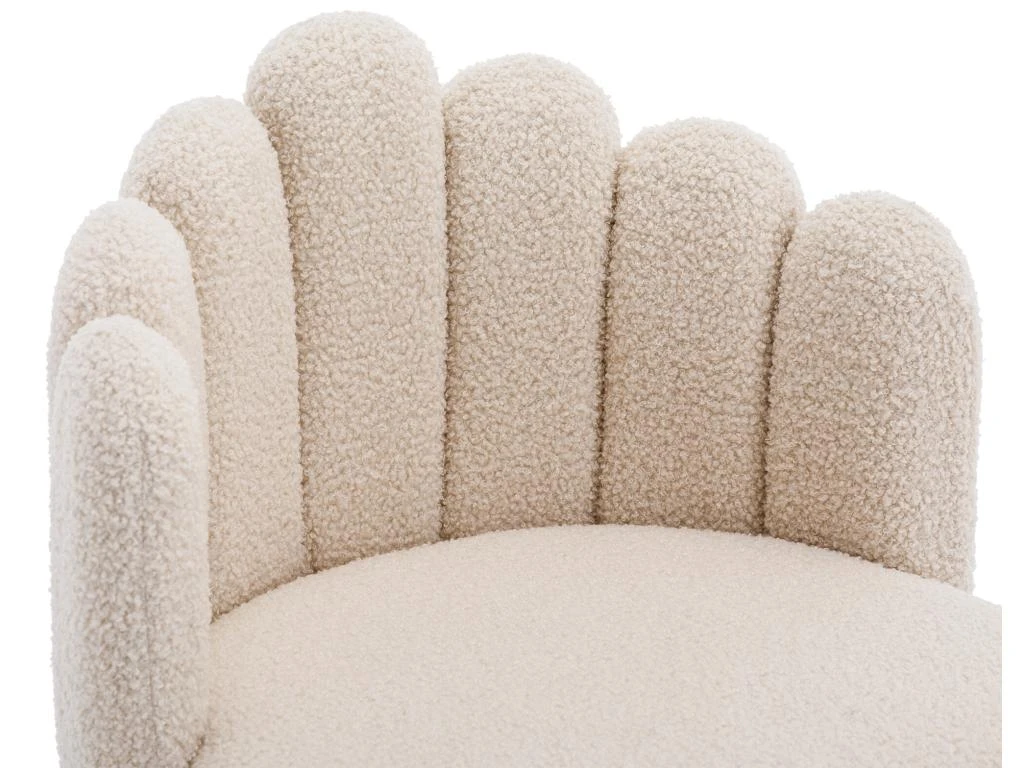 Lot De 2 Chaises Godole - Structure En L - Dossier En Forme De Pétale - Cachemire - Beige & Noir 8 Lot De 2 Chaises Godole - Structure En L - Dossier En Forme De Pétale - Cachemire - Beige & Noir – Image 6