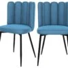 Chaise Rosy En Velours Bleu (lot De 2) 2 Chaise Rosy En Velours Bleu (lot De 2) -Meubles Soldes Boutique chaise 22352401