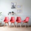 Lot De 4 Chaises Scandinaves NORA Rouge Avec Coussin - HAPPY GARDEN -Meubles Soldes Boutique chaise 22366439