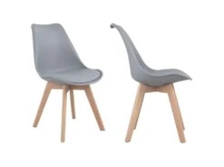 Lot De 4 Chaises Scandinaves NORA Grises Avec Coussin - HAPPY GARDEN -Meubles Soldes Boutique chaise 22366491
