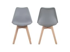 Lot De 4 Chaises Scandinaves NORA Grises Avec Coussin - HAPPY GARDEN -Meubles Soldes Boutique chaise 22366493