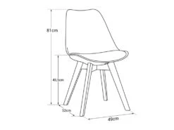 Lot De 4 Chaises Scandinaves NORA Grises Avec Coussin - HAPPY GARDEN -Meubles Soldes Boutique chaise 22366495