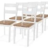 Chaises à Manger Lot De 6 Blanc Bois D'hévéa 1 Chaises à Manger Lot De 6 Blanc Bois D'hévéa -Meubles Soldes Boutique chaise 22556991