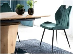 Chaise En Velours 51 X 46 X 91 Cm - Vert -Meubles Soldes Boutique chaise 22741969