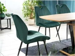 Chaise En Velours 51 X 46 X 91 Cm - Vert -Meubles Soldes Boutique chaise 22741975