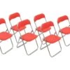Chaise Dmaros, Ensemble De Six Chaises Pliantes, Siège De Réunion Peu Encombrant, Fauteuil De Salle D'attente, 43x47h78 Cm, Rouge -Meubles Soldes Boutique chaise 22778557