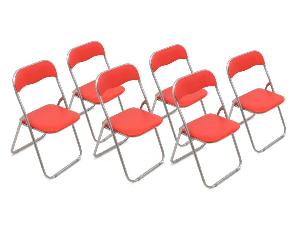 Chaise Dmaros, Ensemble De Six Chaises Pliantes, Siège De Réunion Peu Encombrant, Fauteuil De Salle D'attente, 43x47h78 Cm, Rouge 3 Chaise Dmaros, Ensemble De Six Chaises Pliantes, Siège De Réunion Peu Encombrant, Fauteuil De Salle D'attente, 43x47h78 Cm, Rouge