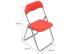 Chaise Dminut, Ensemble De Quatre Chaises Pliantes, Siège De Réunion Peu Encombrant, Fauteuil De Salle D'attente, 43x47h78 Cm, Rouge -Meubles Soldes Boutique chaise 22778621