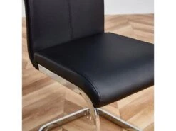 Lot De 4 Chaises De Salle à Manger - En Similicuir - Noir -Meubles Soldes Boutique chaise 22801489