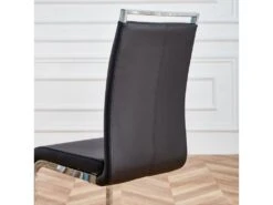 Lot De 4 Chaises De Salle à Manger - En Similicuir - Noir -Meubles Soldes Boutique chaise 22801491