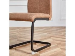 Lot De 4 Chaises De Salle à Manger - En Similicuir - Marron -Meubles Soldes Boutique chaise 22801509