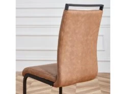 Lot De 4 Chaises De Salle à Manger - En Similicuir - Marron -Meubles Soldes Boutique chaise 22801511