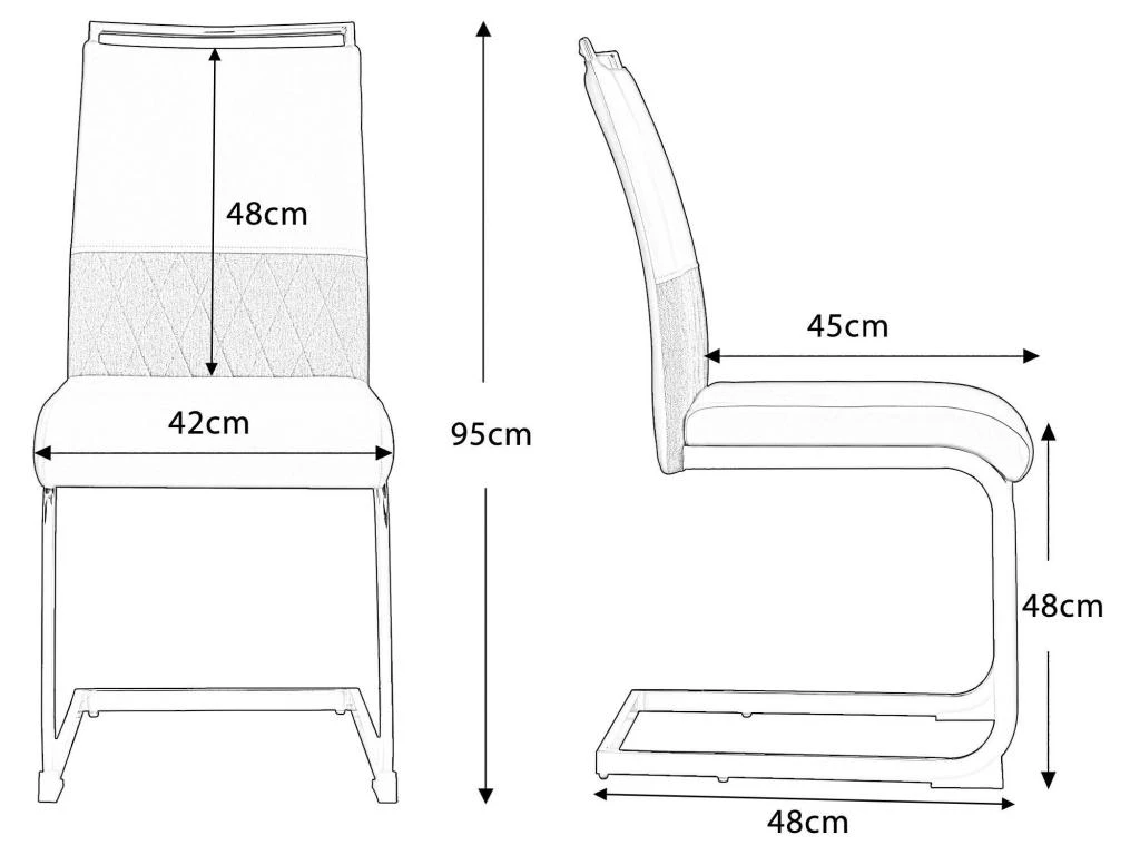 Lot De 6 Chaises De Salle à Manger - Dossier En Similicuir Et Lin - Noir 7 Lot De 6 Chaises De Salle à Manger - Dossier En Similicuir Et Lin - Noir – Image 5