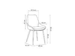 Chaise MICRA Velours Gris, Dimensions: H86 X L49 X P61 Cm, Idéal Pour Un Salon De Prestige -Meubles Soldes Boutique chaise 22804207