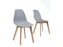 Lot De 2 Chaises Cuisine Style Scandinave NAO (gris)