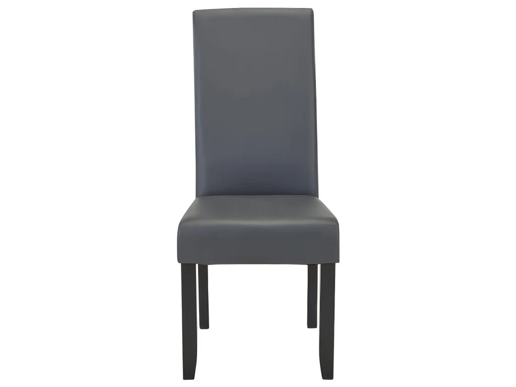 Lot De 6 Chaises ROVIGO - Simili Gris Mat - Pieds Bois Noir 5 Lot De 6 Chaises ROVIGO - Simili Gris Mat - Pieds Bois Noir – Image 3