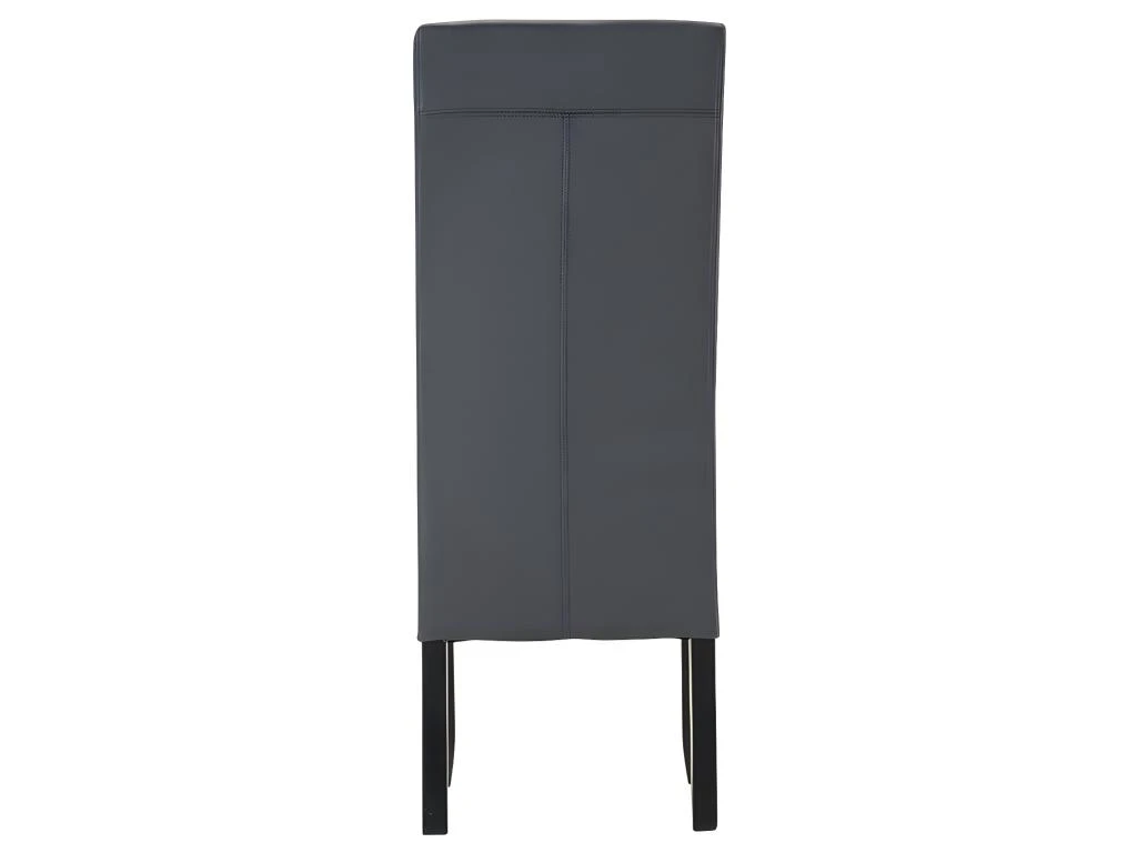 Lot De 6 Chaises ROVIGO - Simili Gris Mat - Pieds Bois Noir 6 Lot De 6 Chaises ROVIGO - Simili Gris Mat - Pieds Bois Noir – Image 4