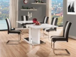 Lot De 4 Chaises En Simili TRINITY De Pascal MORABITO - Simili - Noir & Blanc 13 Lot De 4 Chaises En Simili TRINITY De Pascal MORABITO - Simili - Noir & Blanc -Meubles Soldes Boutique chaise 269279