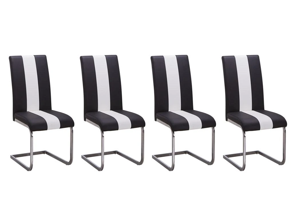 Lot De 4 Chaises En Simili TRINITY De Pascal MORABITO - Simili - Noir & Blanc 4 Lot De 4 Chaises En Simili TRINITY De Pascal MORABITO - Simili - Noir & Blanc – Image 2