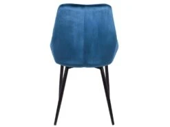 Lot De 2 Chaises - Velours Et Métal Noir - Bleu Nuit - MASURIE 12 Lot De 2 Chaises - Velours Et Métal Noir - Bleu Nuit - MASURIE -Meubles Soldes Boutique chaise 282811