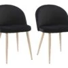 Lot De 2 Chaises LILLY - Velours - Noir -Meubles Soldes Boutique chaise 323027