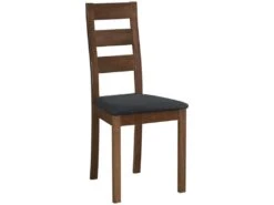 Lot De 6 Chaises ALCINO - Hêtre Et Tissu - Coloris : Noyer Et Anthracite -Meubles Soldes Boutique chaise 388281