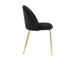 Lot De 2 Chaises - Velours Et Métal Doré - Noir - MELBOURNE -Meubles Soldes Boutique chaise 404263