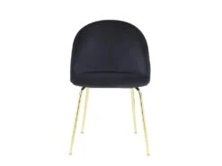 Lot De 2 Chaises - Velours Et Métal Doré - Noir - MELBOURNE -Meubles Soldes Boutique chaise 404265