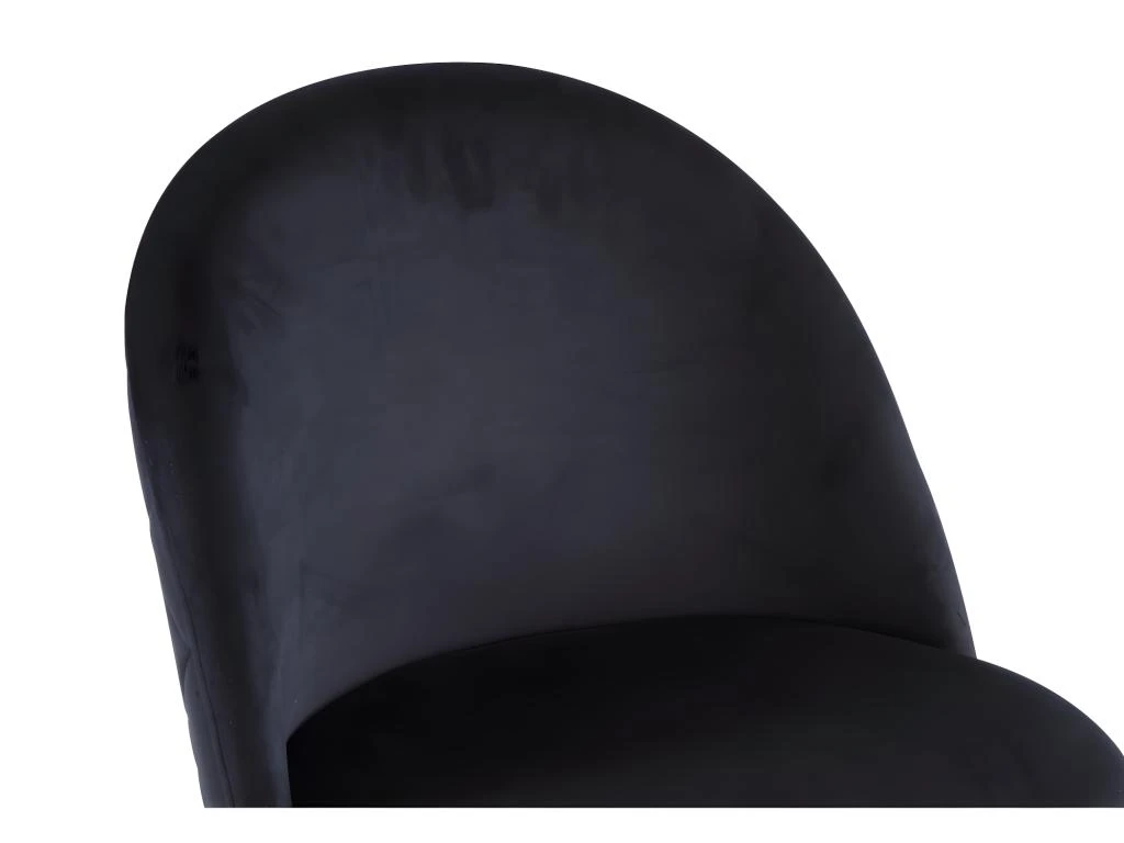 Lot De 6 Chaises - Velours Et Métal Doré - Noir - MELBOURNE 9 Lot De 6 Chaises - Velours Et Métal Doré - Noir - MELBOURNE – Image 7