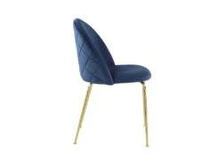 Lot De 6 Chaises - Velours Et Métal Doré - Bleu - MELBOURNE 13 Lot De 6 Chaises - Velours Et Métal Doré - Bleu - MELBOURNE -Meubles Soldes Boutique chaise 404437