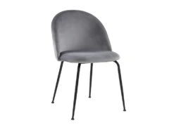 Lot De 6 Chaises - Velours Et Métal Noir Mat - Gris - MELBOURNE -Meubles Soldes Boutique chaise 406625