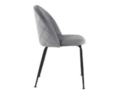 Lot De 6 Chaises - Velours Et Métal Noir Mat - Gris - MELBOURNE -Meubles Soldes Boutique chaise 407379