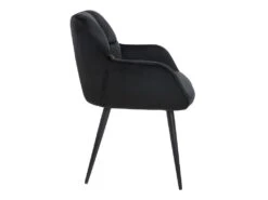 Lot De 6 Chaises Avec Accoudoirs - Velours Et Métal - Noir - PEGA -Meubles Soldes Boutique chaise 431143