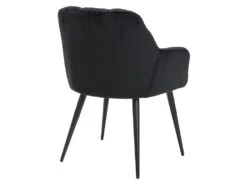 Lot De 6 Chaises Avec Accoudoirs - Velours Et Métal - Noir - PEGA -Meubles Soldes Boutique chaise 431147