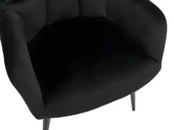 Lot De 6 Chaises Avec Accoudoirs - Velours Et Métal - Noir - PEGA -Meubles Soldes Boutique chaise 431161