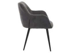 Lot De 6 Chaises - Avec Accoudoirs - Tissu Et Métal - Gris - HEKA 17 Lot De 6 Chaises - Avec Accoudoirs - Tissu Et Métal - Gris - HEKA -Meubles Soldes Boutique chaise 431211