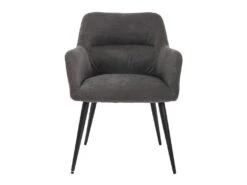 Lot De 6 Chaises - Avec Accoudoirs - Tissu Et Métal - Gris - HEKA 16 Lot De 6 Chaises - Avec Accoudoirs - Tissu Et Métal - Gris - HEKA -Meubles Soldes Boutique chaise 431213