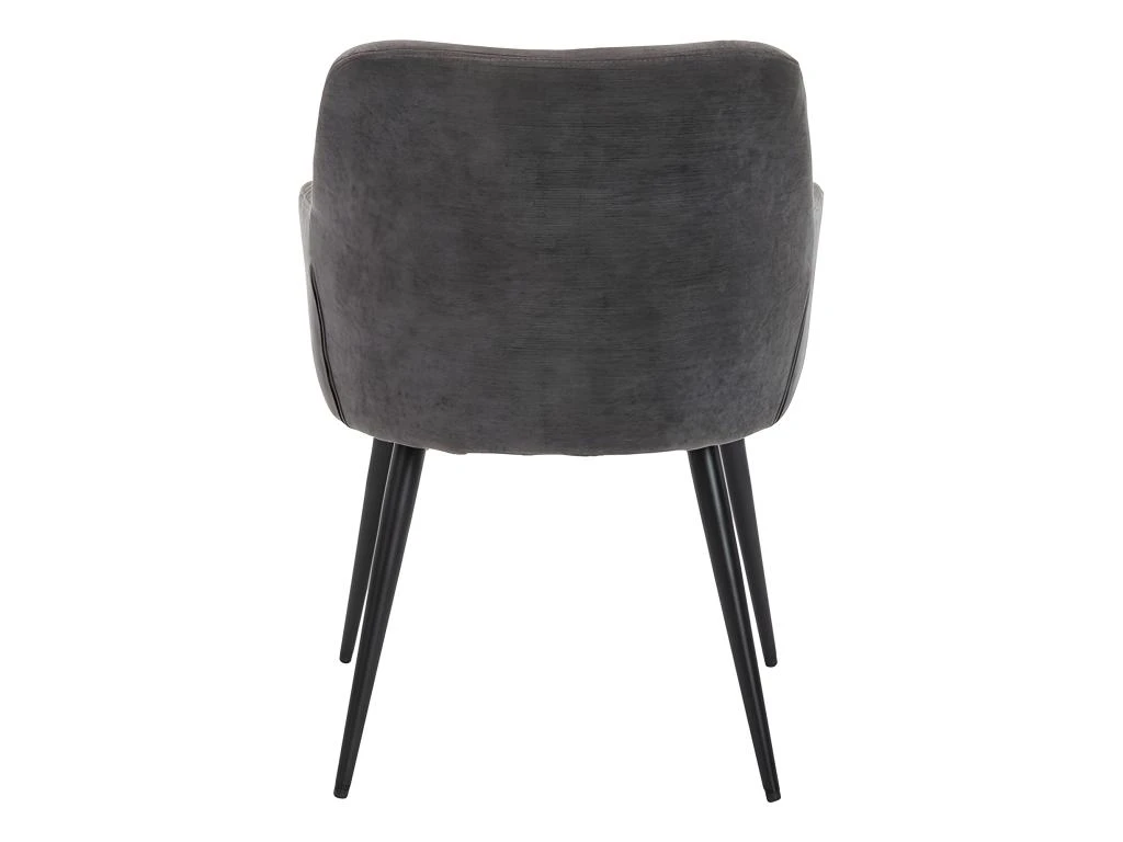 Lot De 6 Chaises - Avec Accoudoirs - Tissu Et Métal - Gris - HEKA 10 Lot De 6 Chaises - Avec Accoudoirs - Tissu Et Métal - Gris - HEKA – Image 8