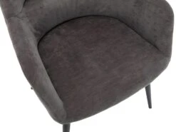 Lot De 6 Chaises - Avec Accoudoirs - Tissu Et Métal - Gris - HEKA 23 Lot De 6 Chaises - Avec Accoudoirs - Tissu Et Métal - Gris - HEKA -Meubles Soldes Boutique chaise 431221