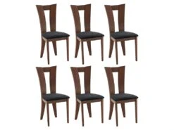 Lot De 6 Chaises TIFFANY - Hêtre Massif - Coloris : Noyer Et Expresso 16 Lot De 6 Chaises TIFFANY - Hêtre Massif - Coloris : Noyer Et Expresso -Meubles Soldes Boutique chaise 444427