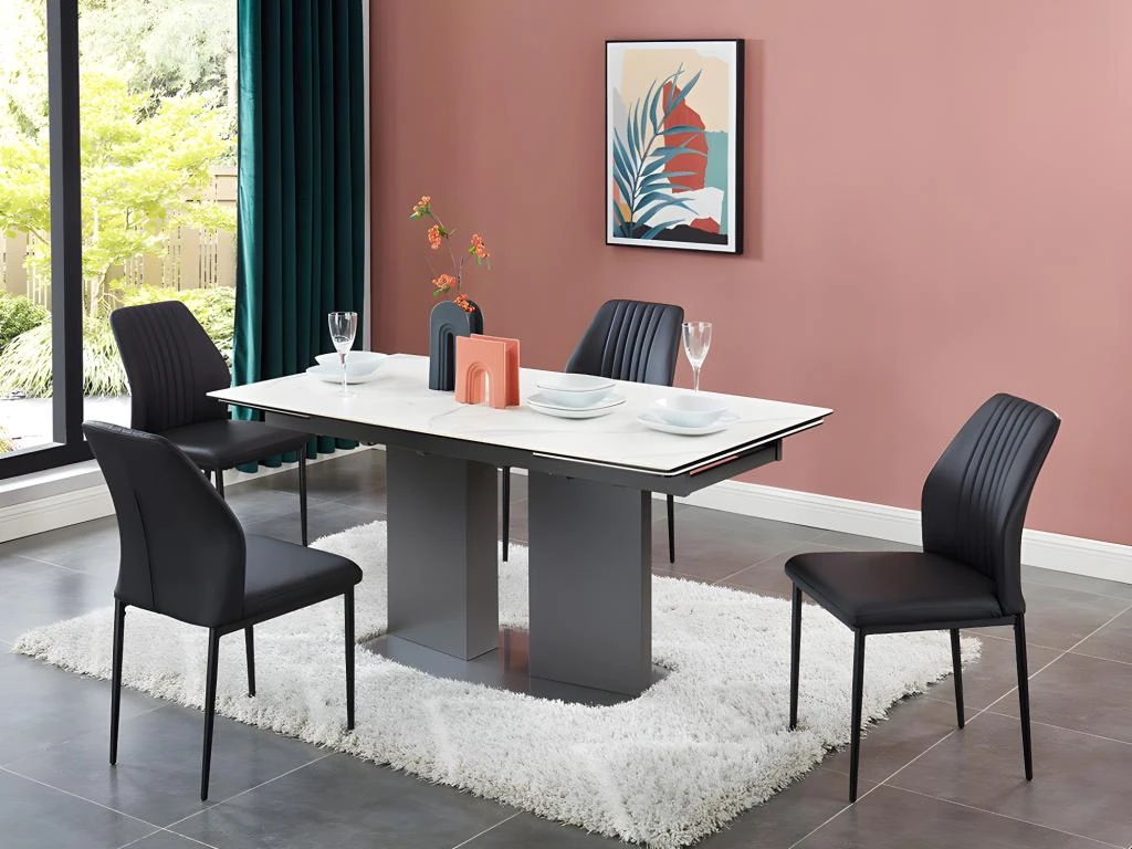 Lot De 2 Chaises KIERA - Simili Et Métal - Noir 4 Lot De 2 Chaises KIERA - Simili Et Métal - Noir – Image 2