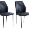 Lot De 2 Chaises KIERA - Simili Et Métal - Noir -Meubles Soldes Boutique chaise 448889